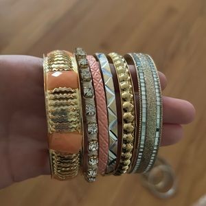 Multiple bangle bracelets